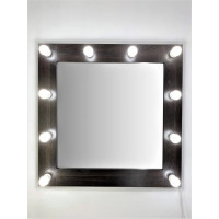 Гримерное зеркало с подсветкой 80х80 Венге