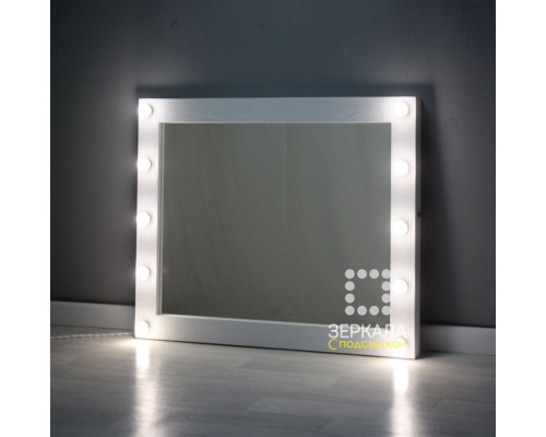 Гримерное зеркало с подсветкой из ламп по бокам 90х110 см