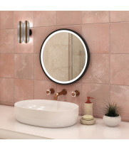 Круглое зеркало с подсветкой для ванной комнаты Стайл Блэк