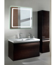 Квадратное зеркало с подсветкой в ванной Катро 40x40 см